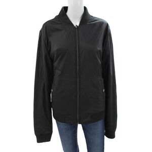 Velvet Womens Bomber Jacket Black Nylon Zip Long Sleeve Size XL